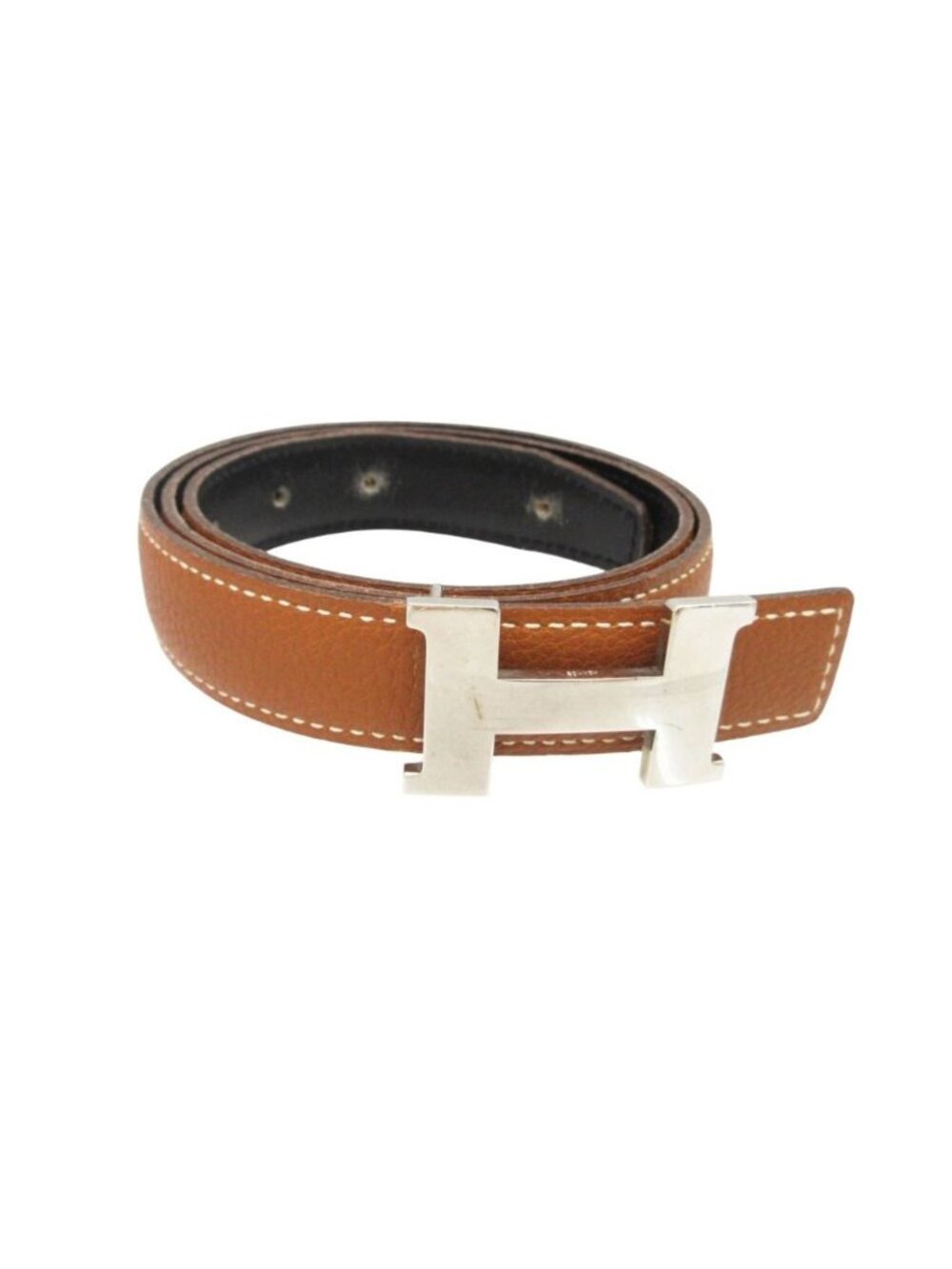 Hermes Belt Margiela Era Mini Constance Reversible Silver H Buckle Camel 72